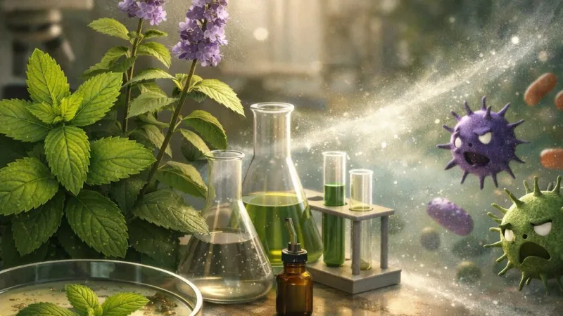Studiu comparativ al efectelor antimicrobiene ale a două specii de mentă asupra microorganismelor